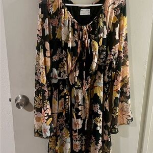 ASOS Curve Black Dress with Pink Accents